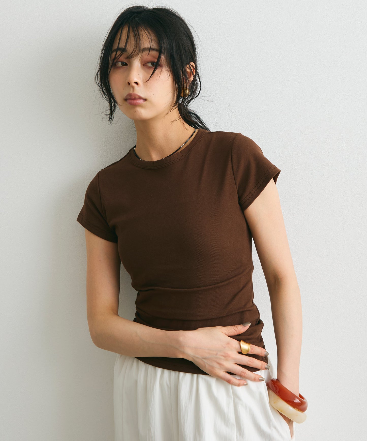 クルーネックフレンチTシャツ