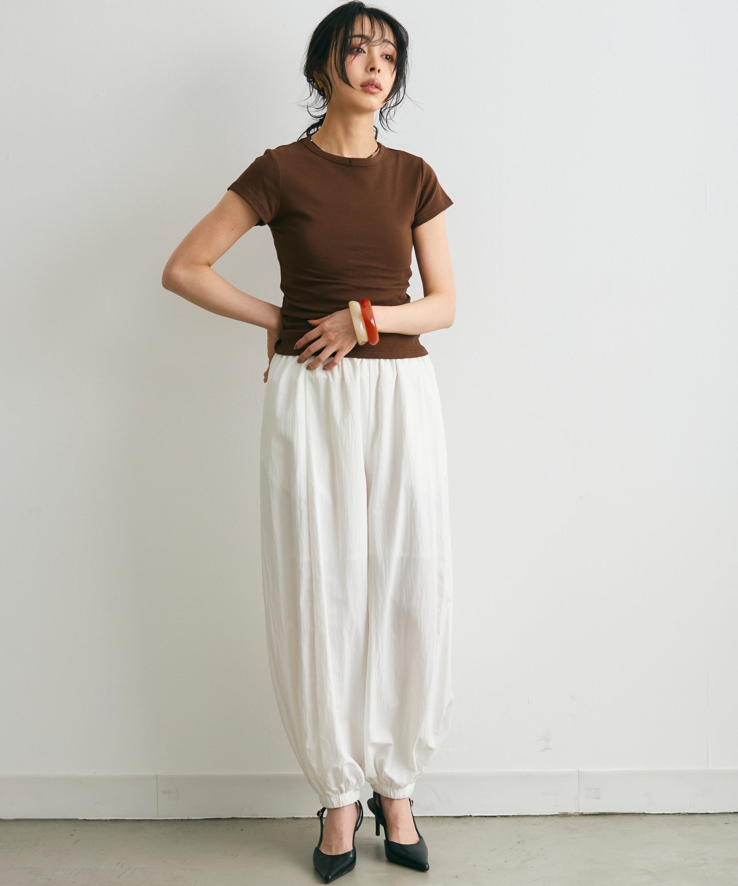 クルーネックフレンチTシャツ