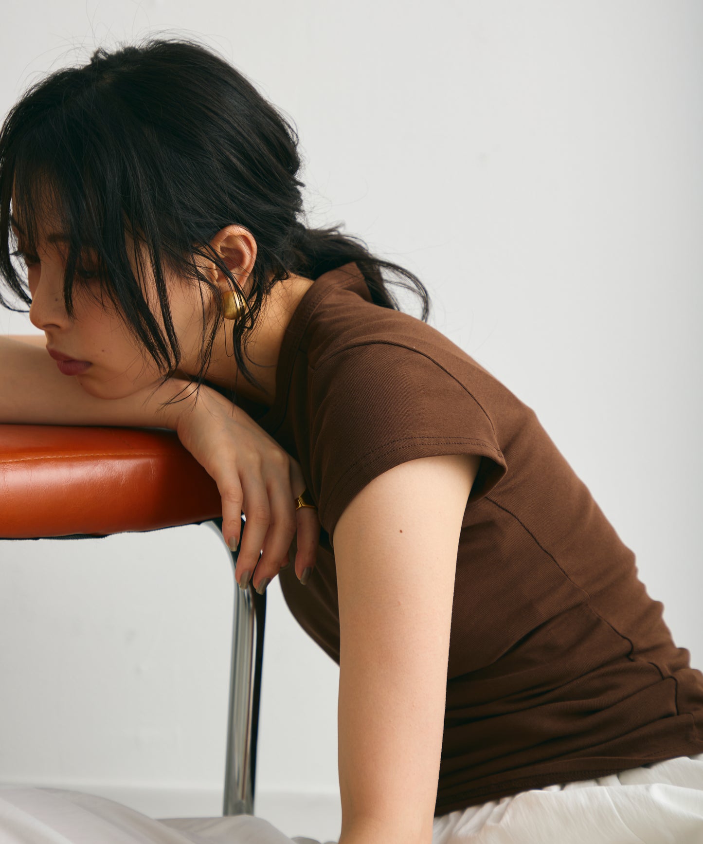 クルーネックフレンチTシャツ