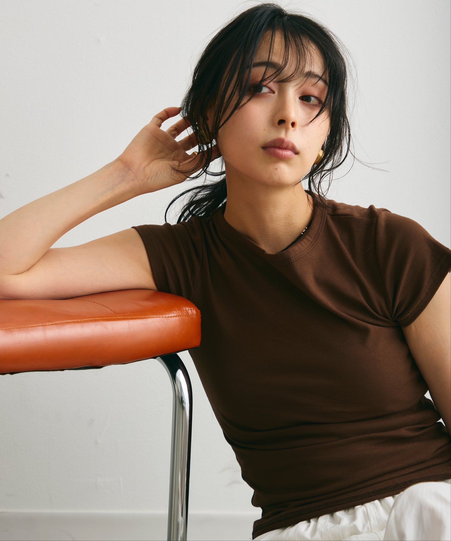 クルーネックフレンチTシャツ