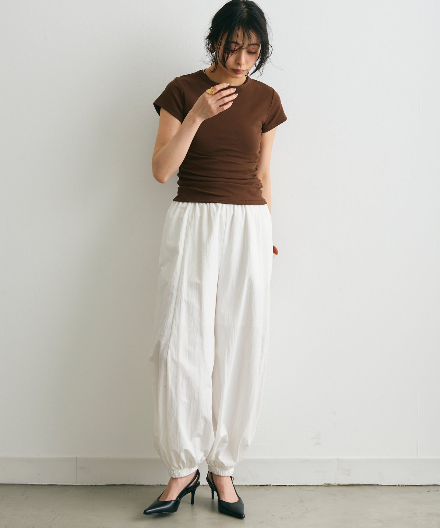 クルーネックフレンチTシャツ