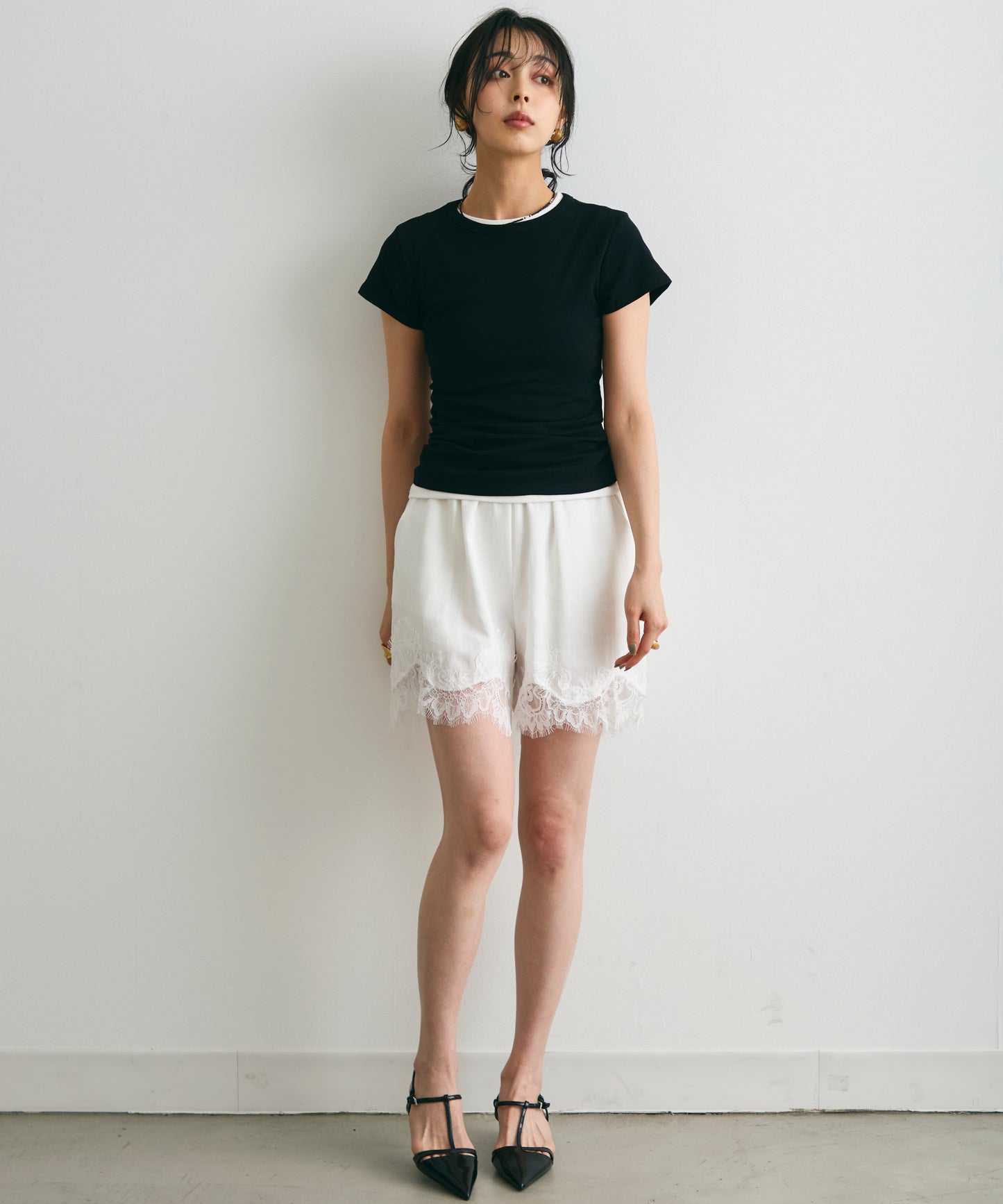 クルーネックフレンチTシャツ