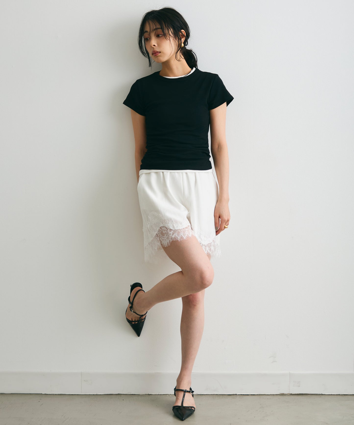 クルーネックフレンチTシャツ