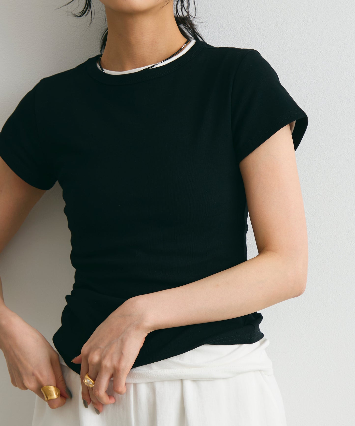 クルーネックフレンチTシャツ