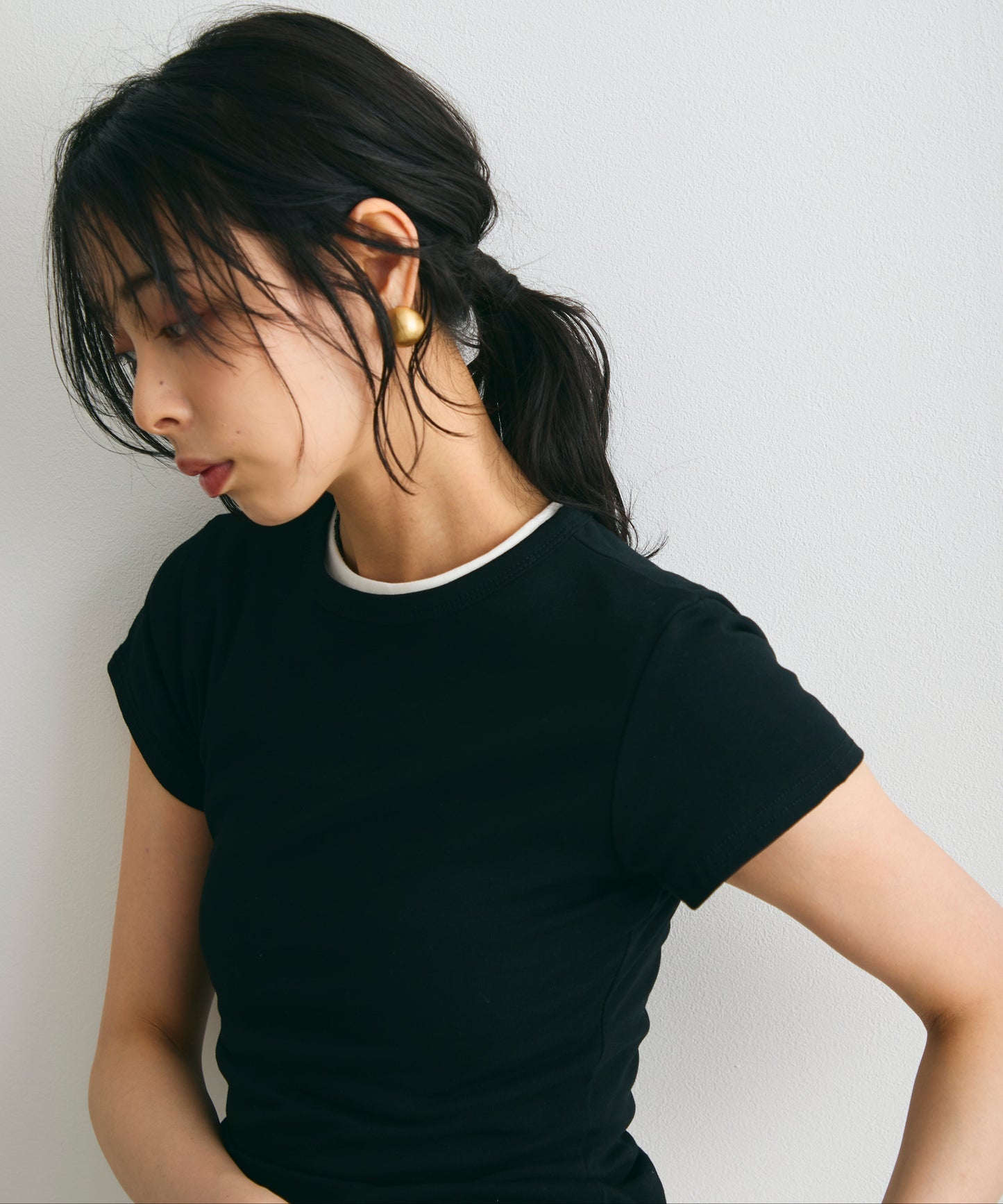 クルーネックフレンチTシャツ