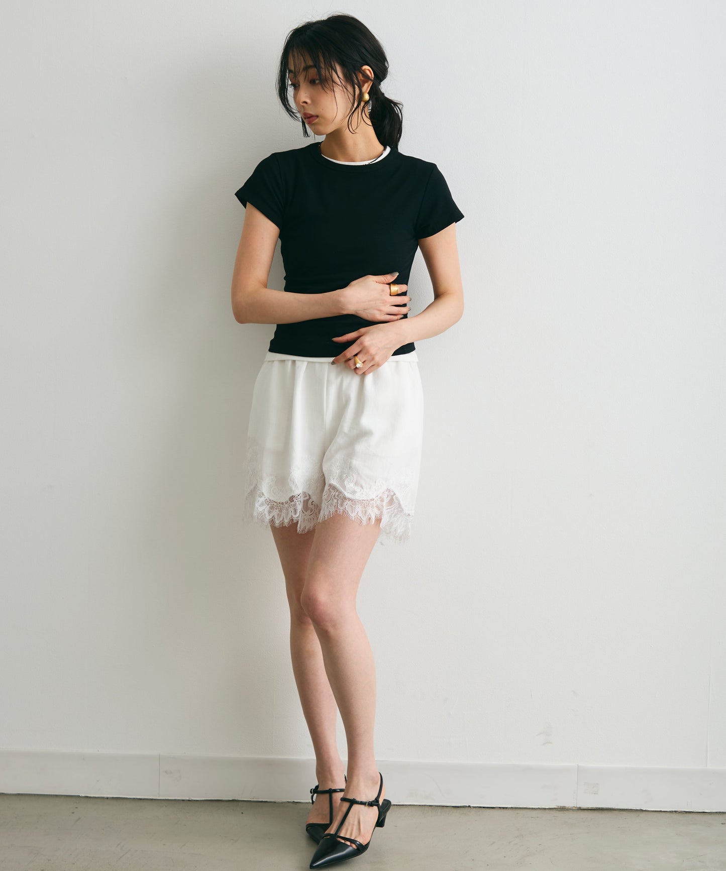 クルーネックフレンチTシャツ