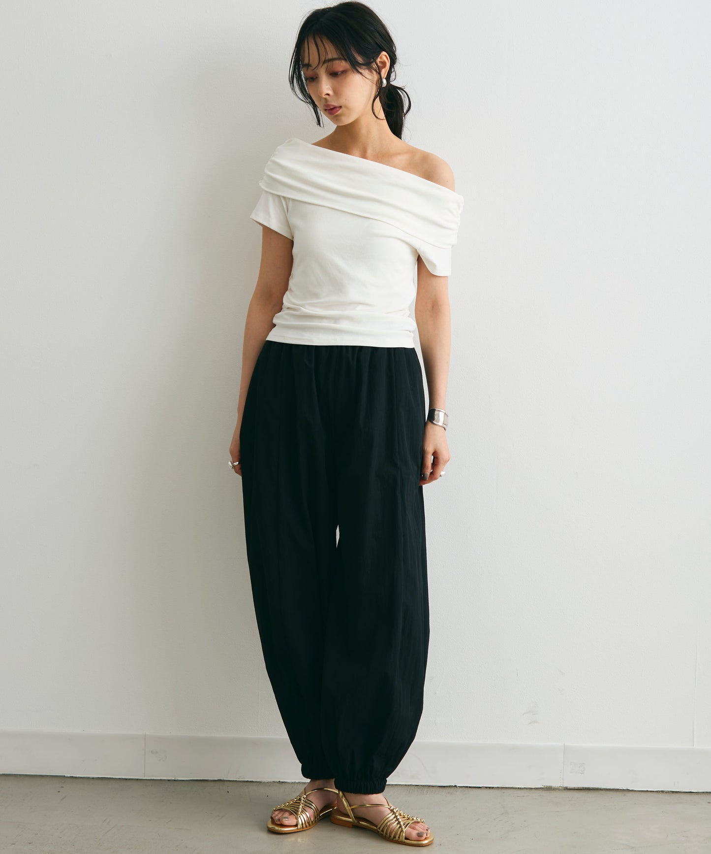 オフショル半袖カットソー