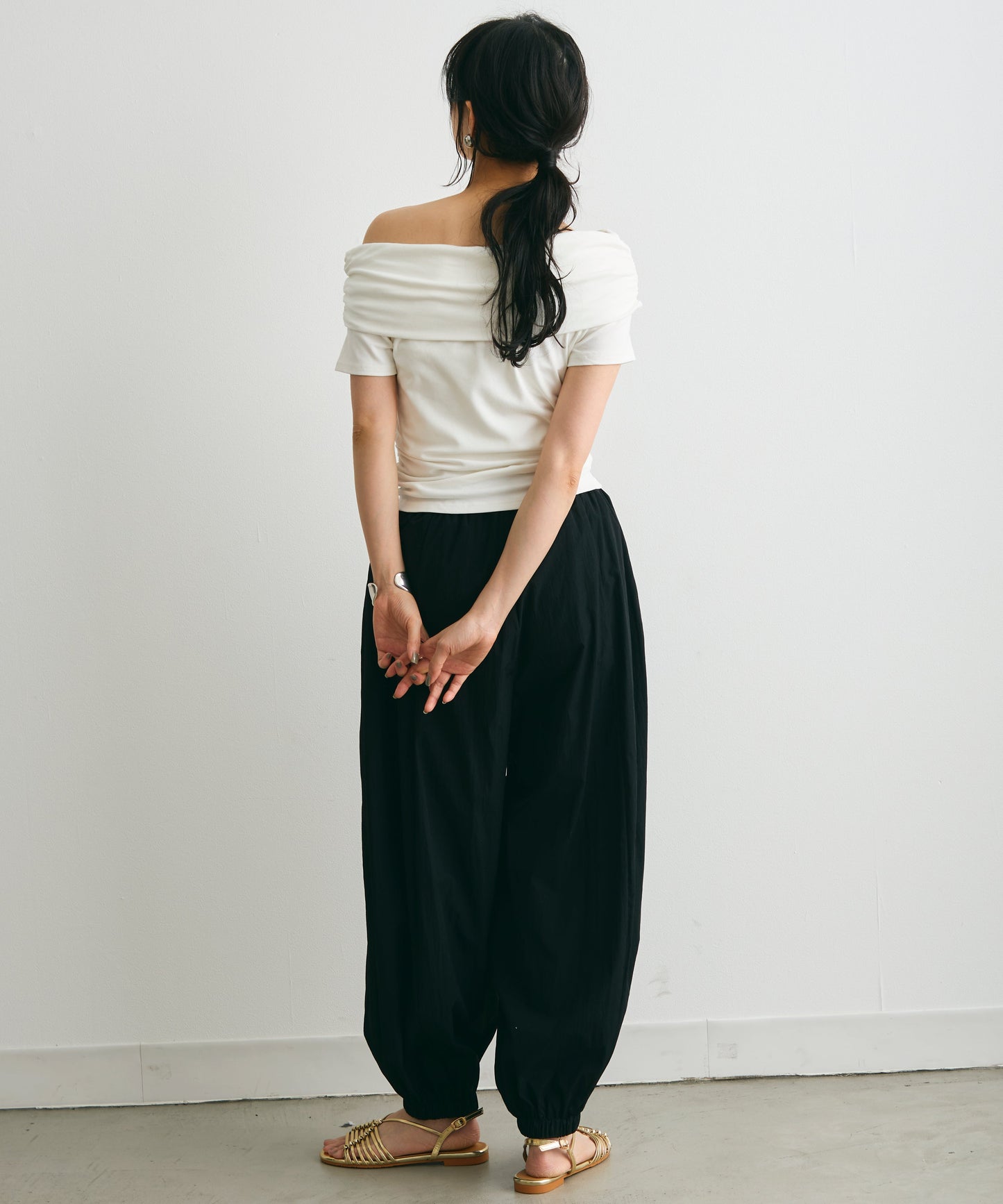 オフショル半袖カットソー