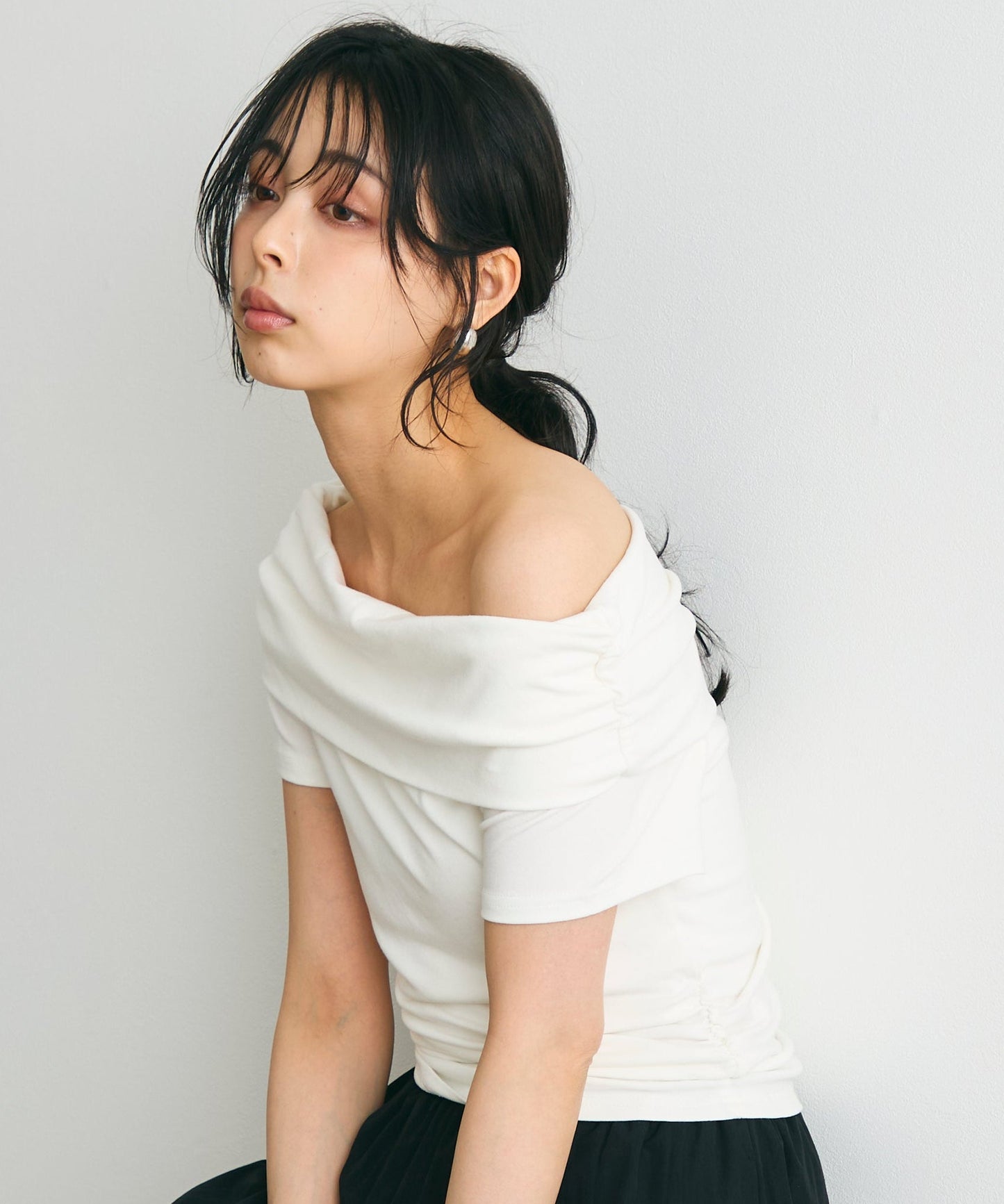 オフショル半袖カットソー