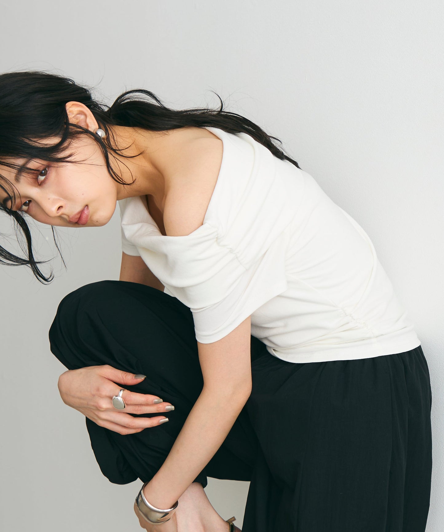 オフショル半袖カットソー