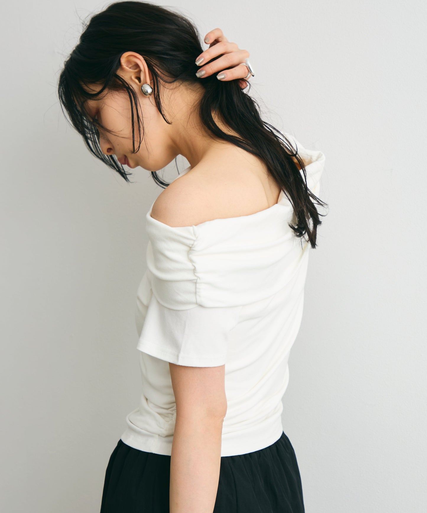 オフショル半袖カットソー