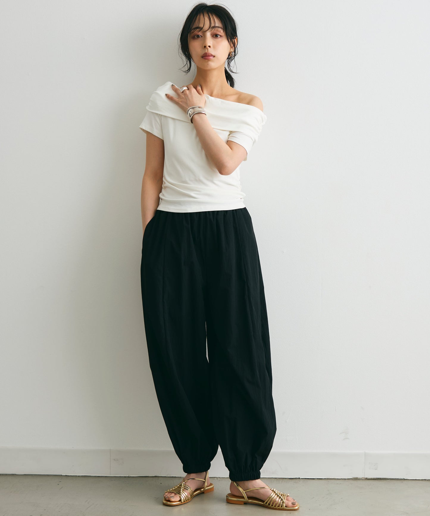 オフショル半袖カットソー