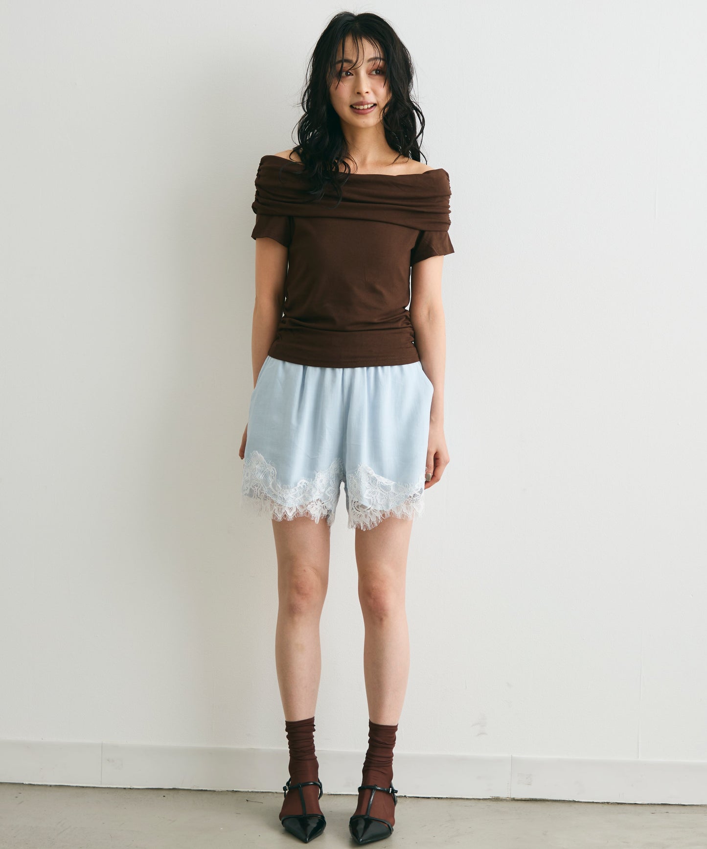 オフショル半袖カットソー