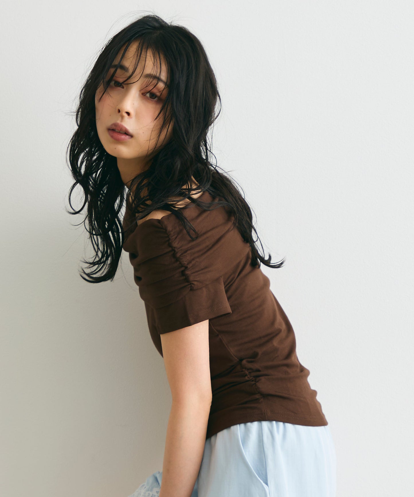 オフショル半袖カットソー