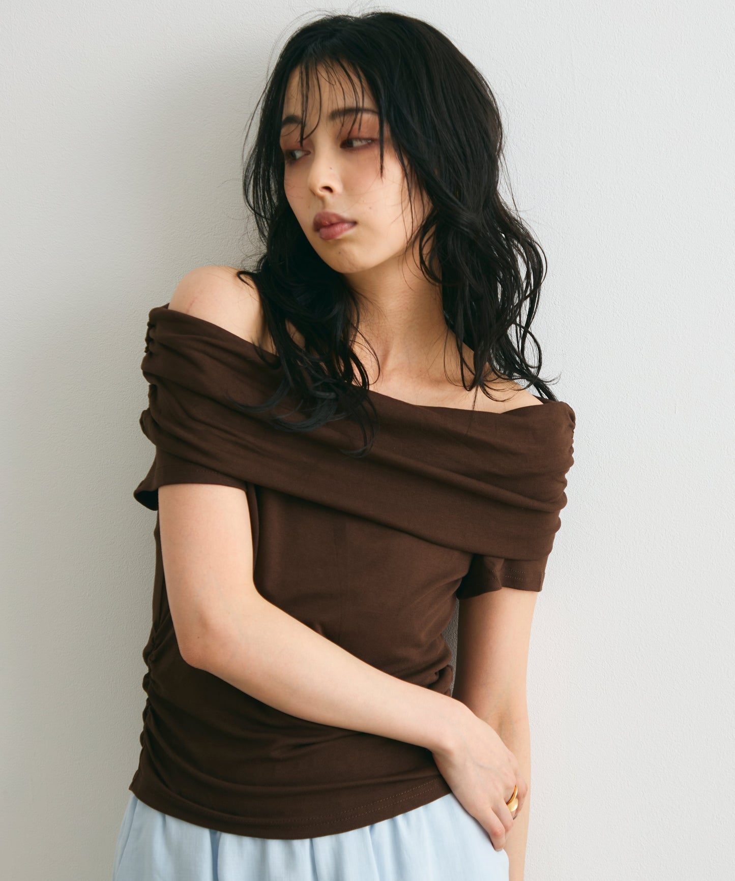 オフショル半袖カットソー