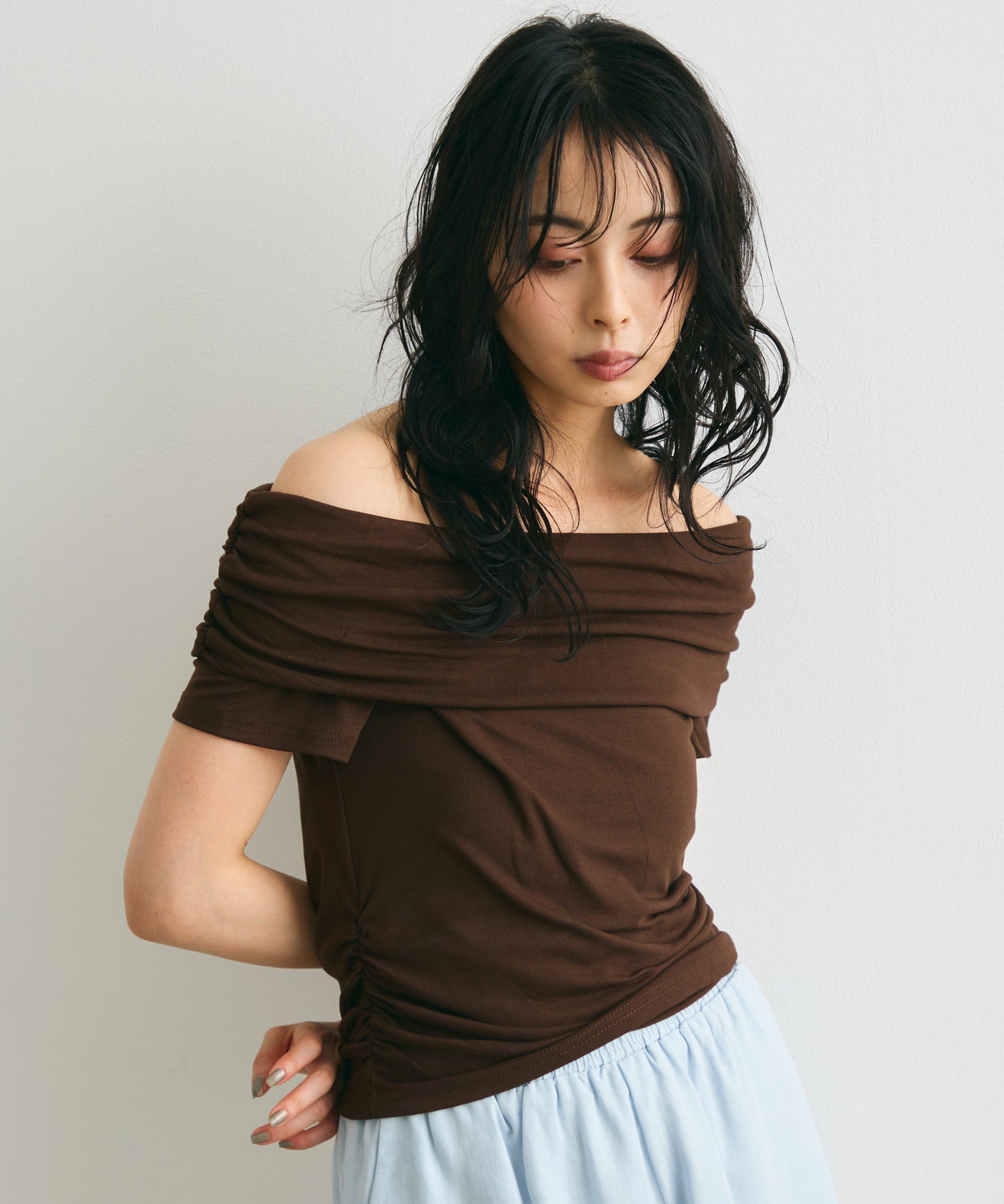 オフショル半袖カットソー