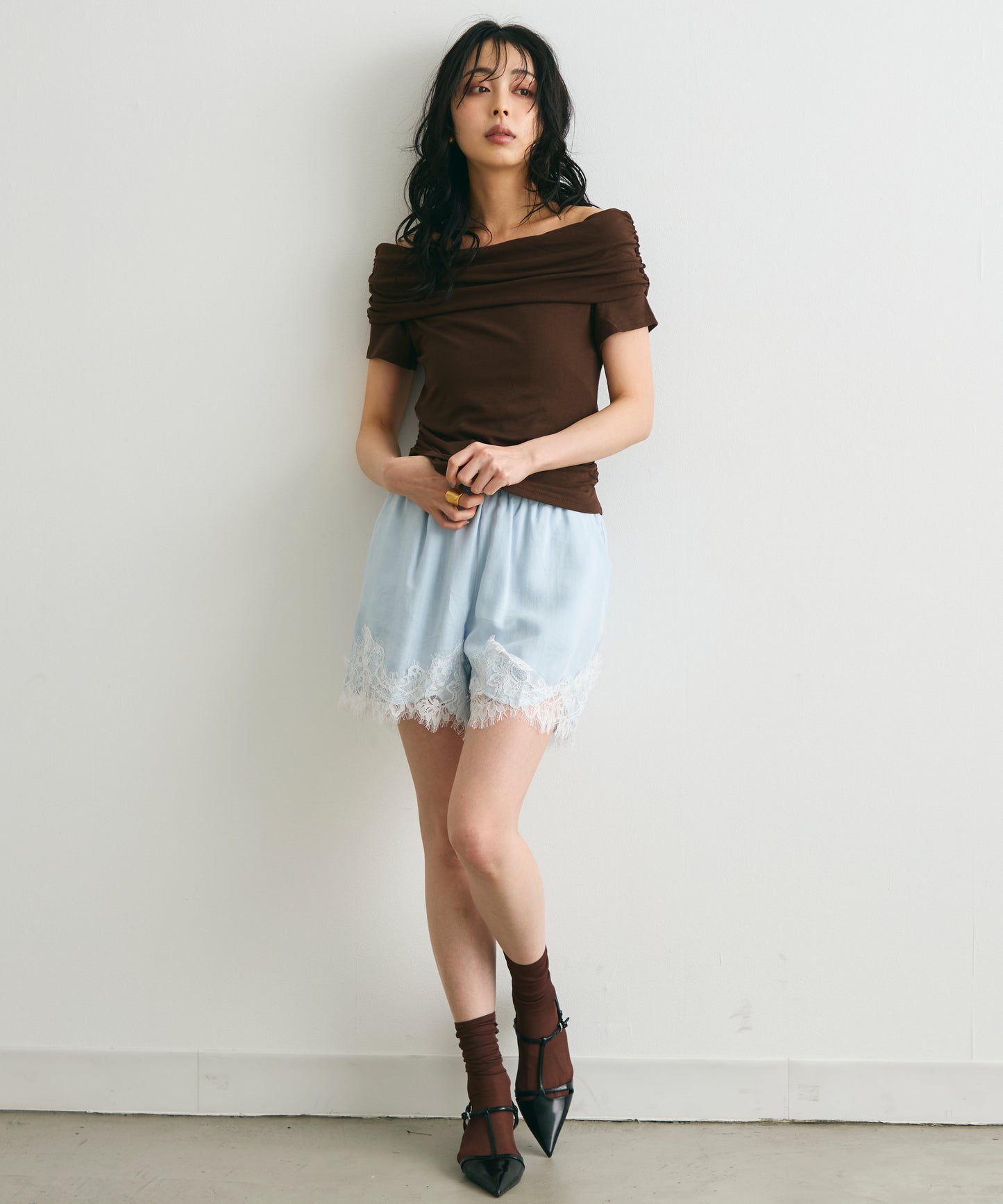 オフショル半袖カットソー