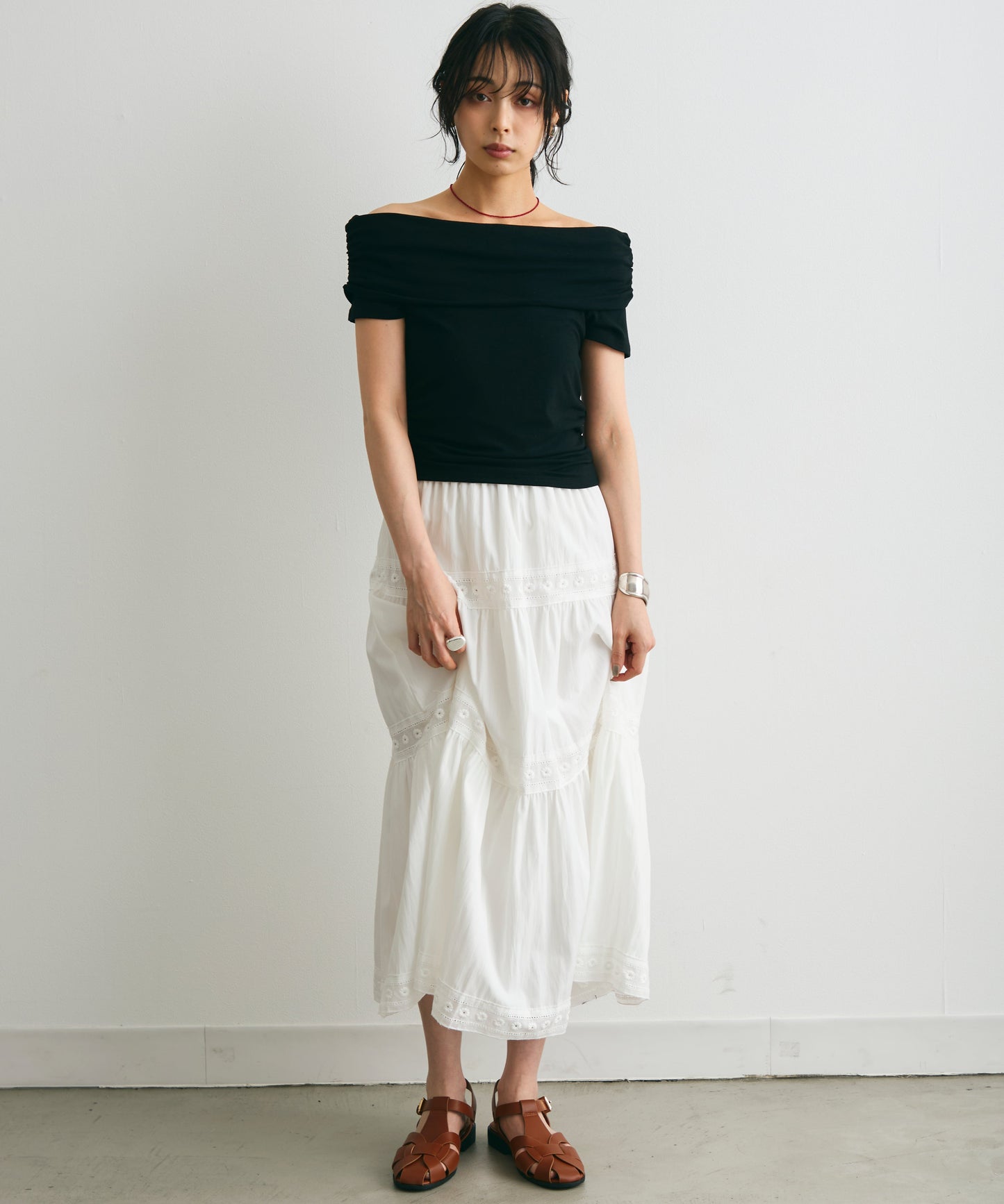 オフショル半袖カットソー