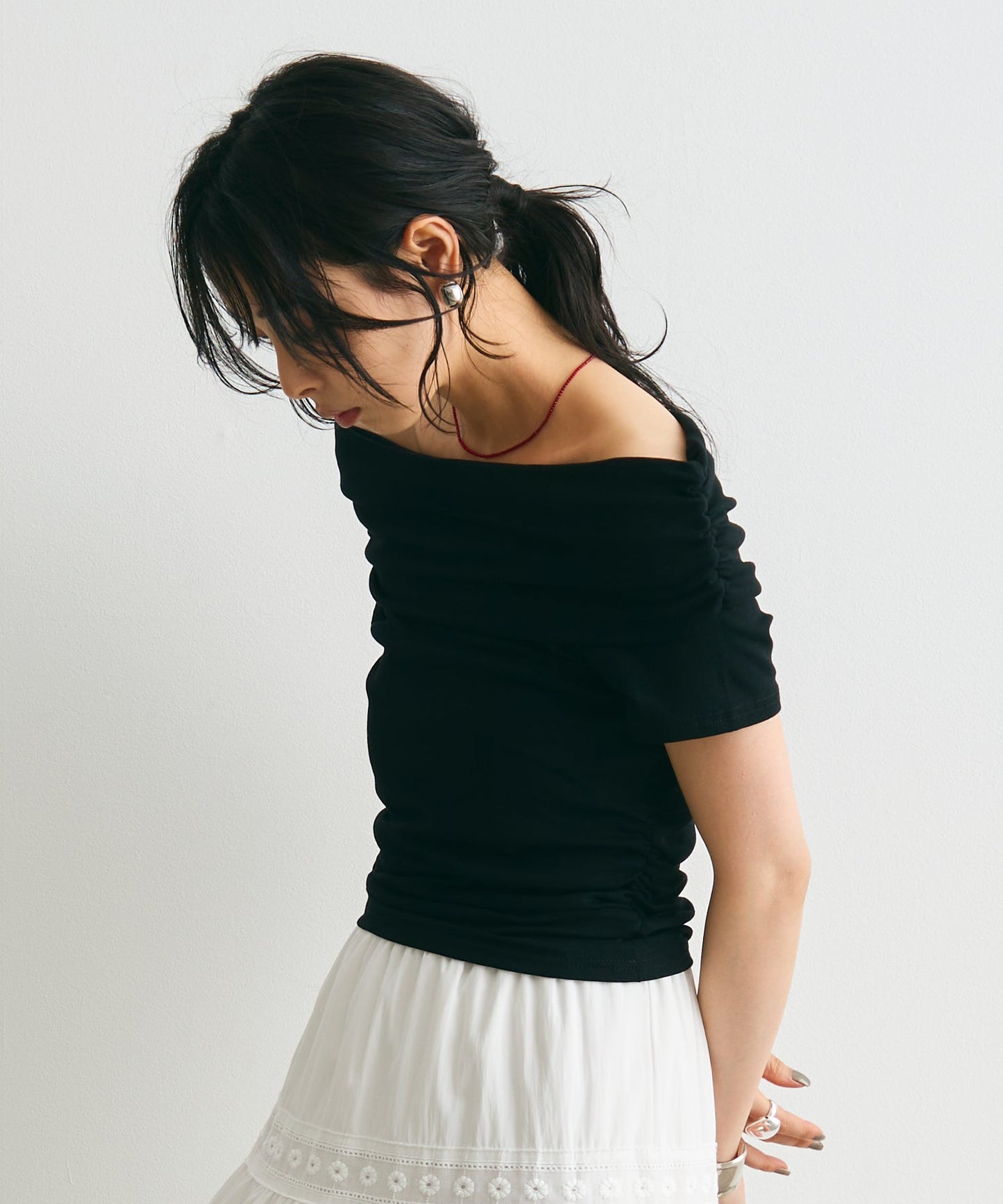 オフショル半袖カットソー