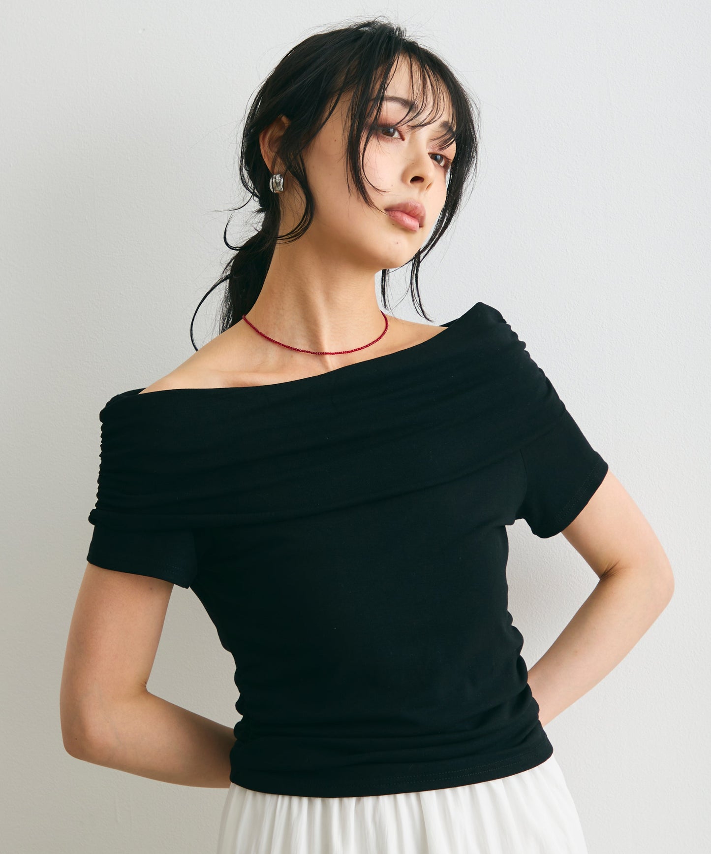 オフショル半袖カットソー