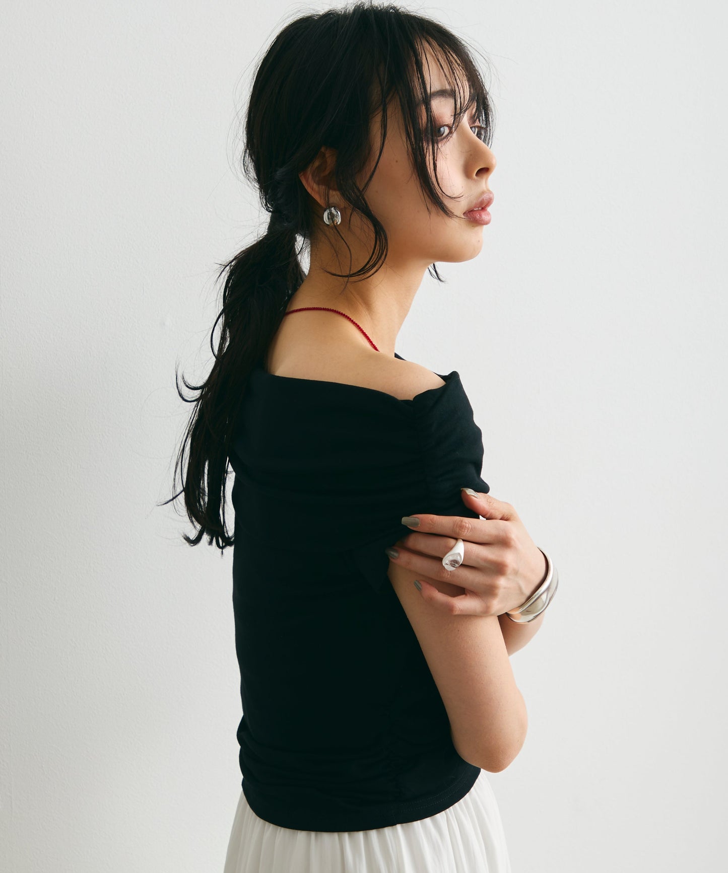 オフショル半袖カットソー