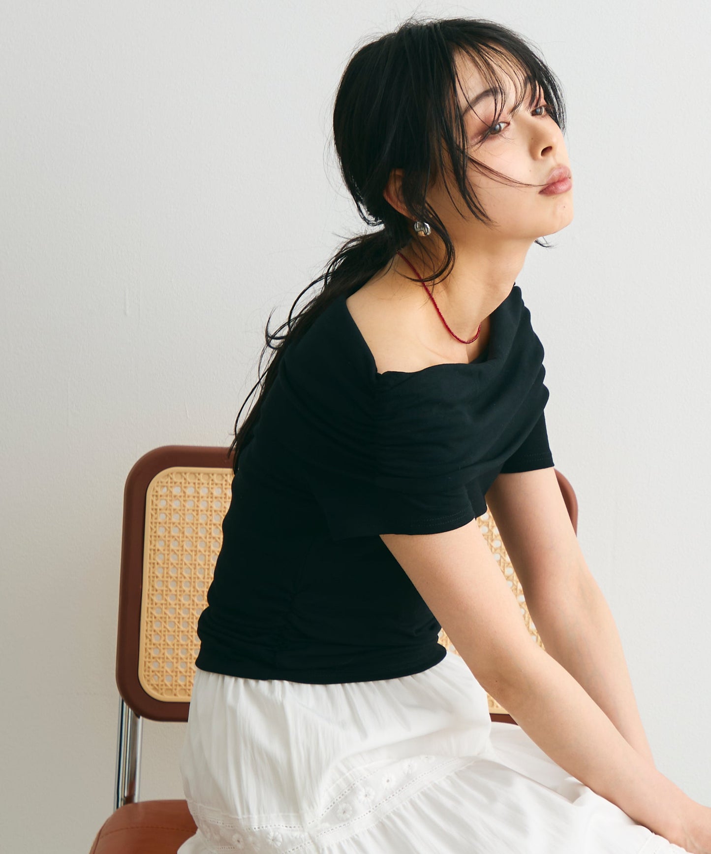 オフショル半袖カットソー