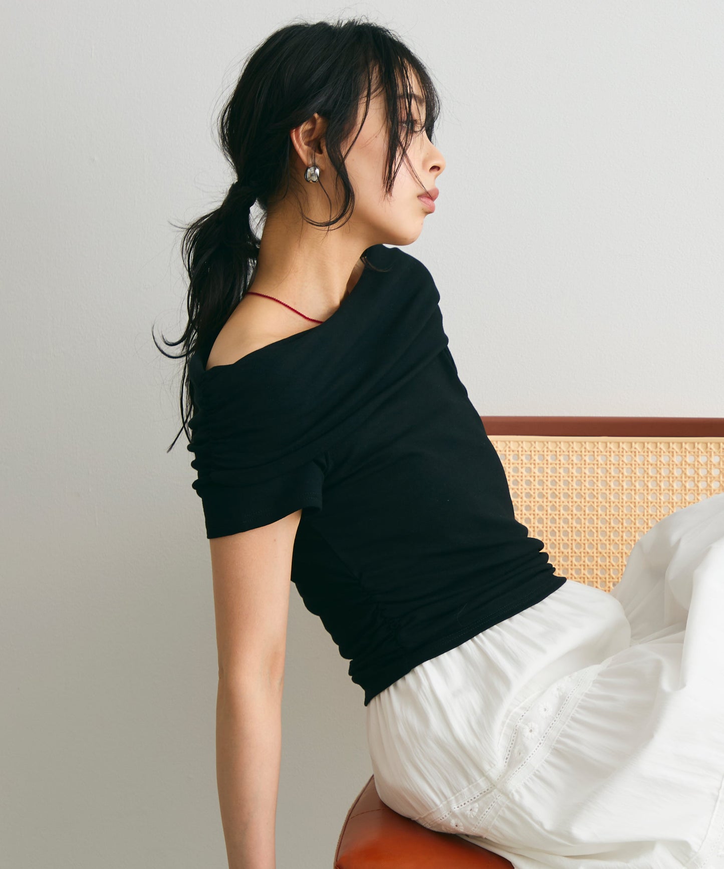 オフショル半袖カットソー