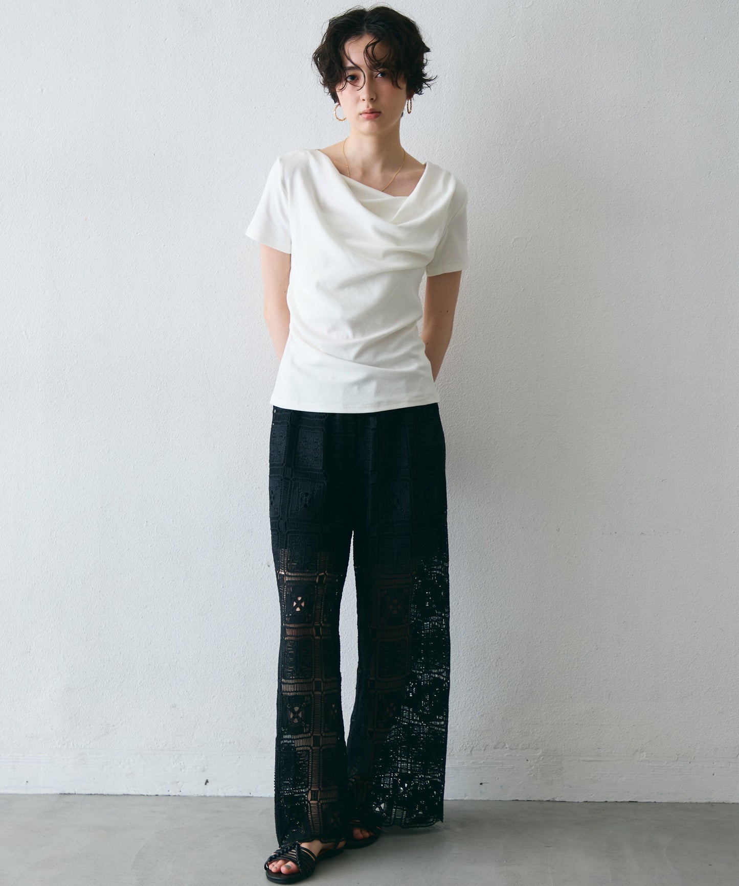 ドレープ半袖カットソー