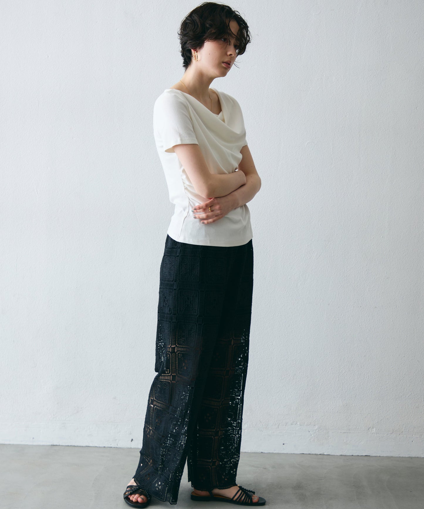 ドレープ半袖カットソー