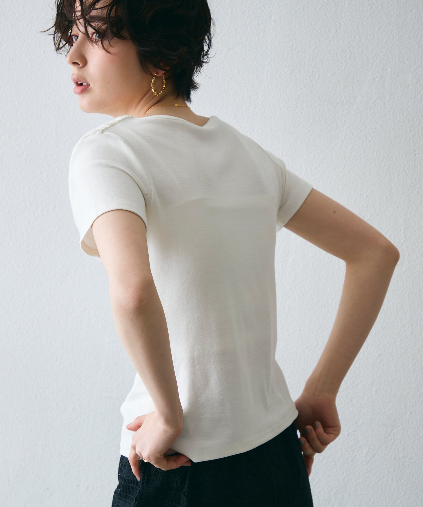 ドレープ半袖カットソー