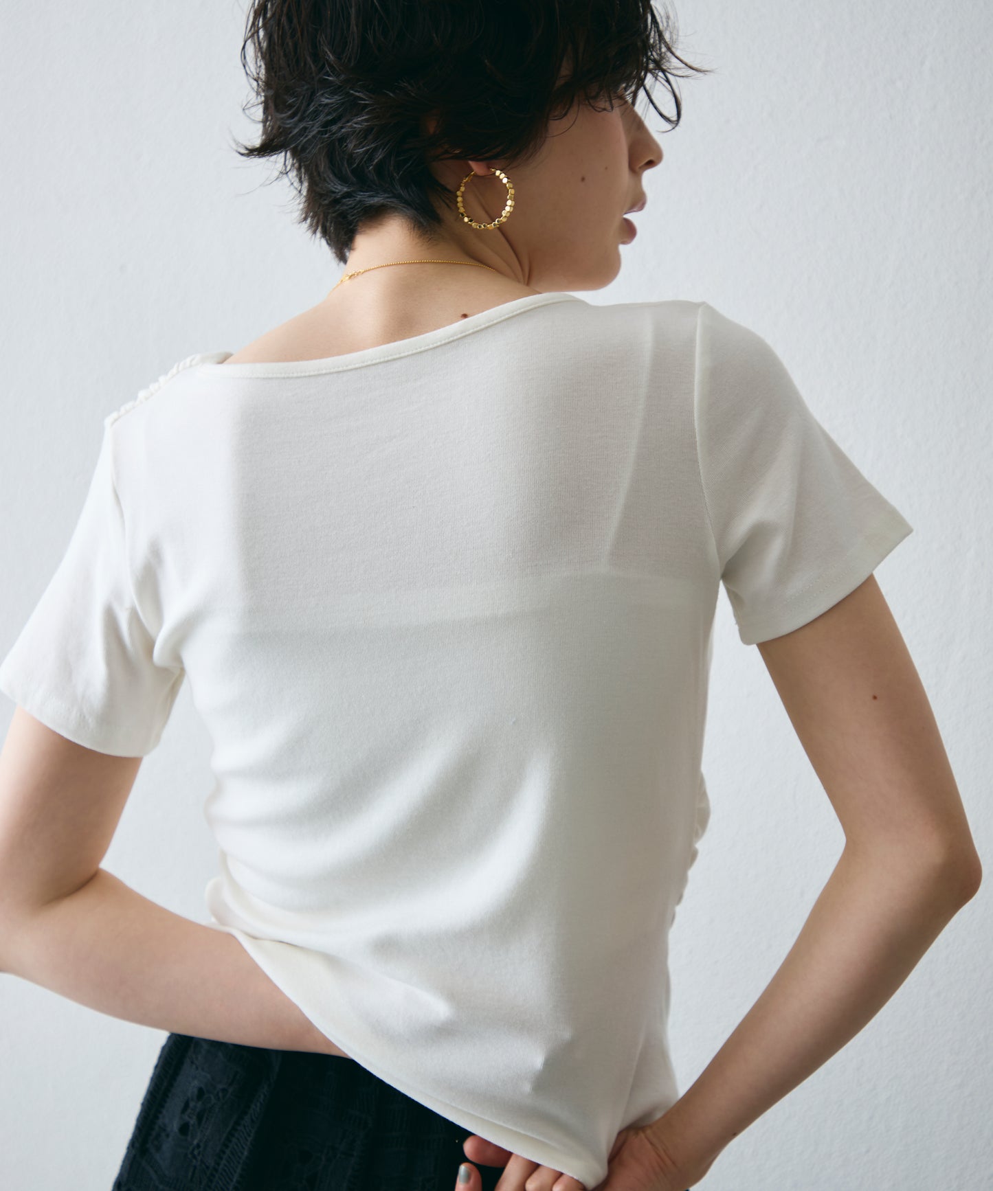 ドレープ半袖カットソー