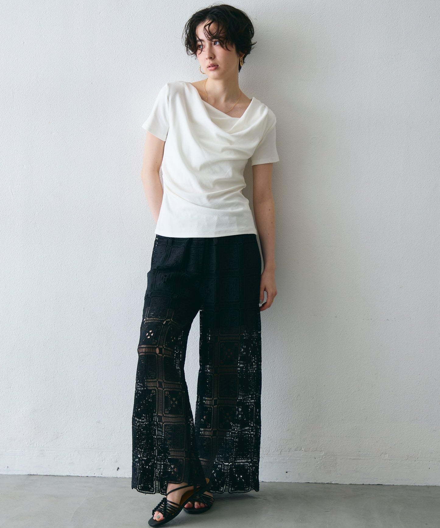 ドレープ半袖カットソー