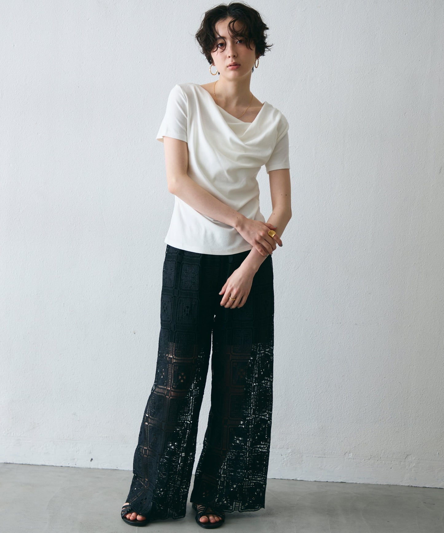 ドレープ半袖カットソー