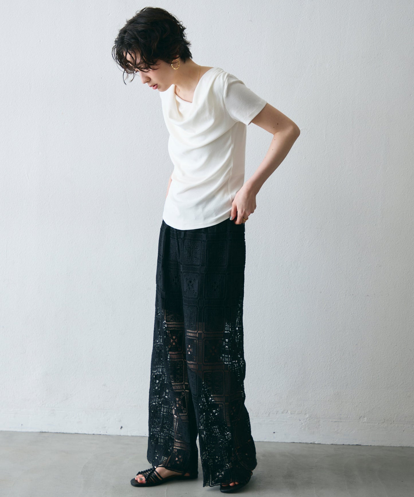 ドレープ半袖カットソー