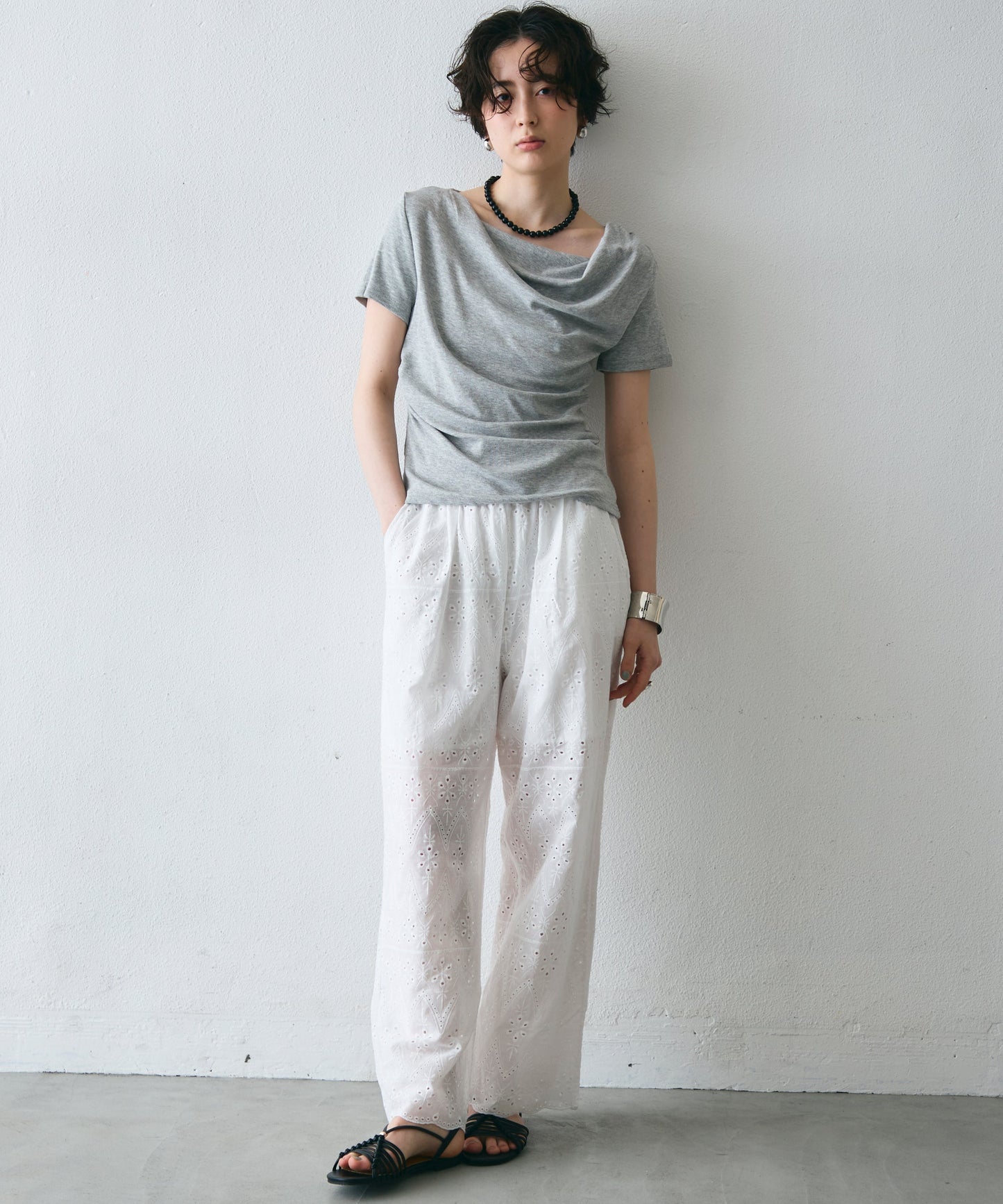 ドレープ半袖カットソー