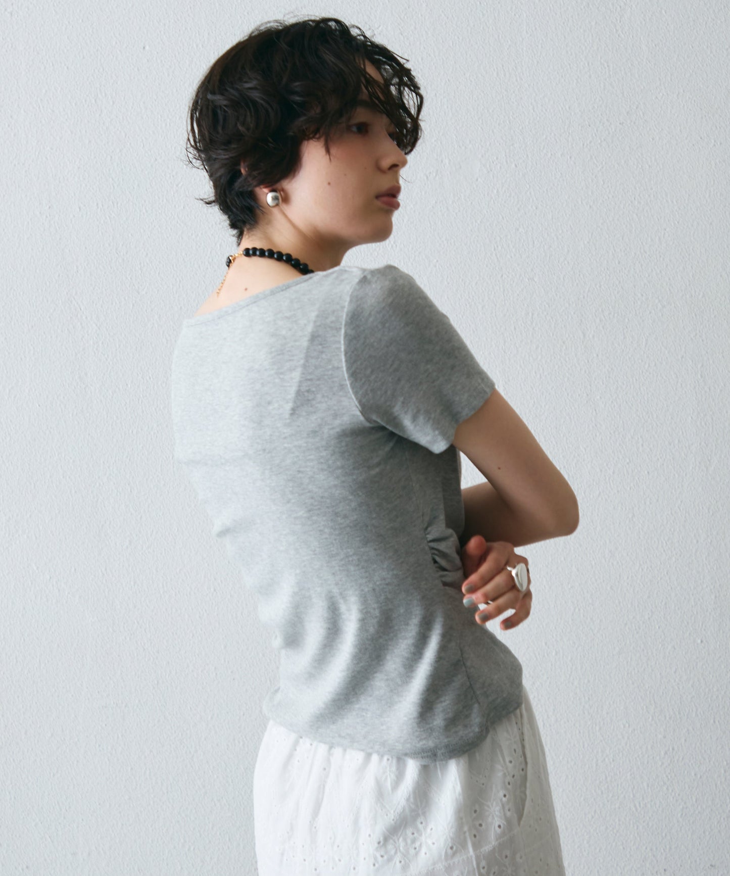 ドレープ半袖カットソー