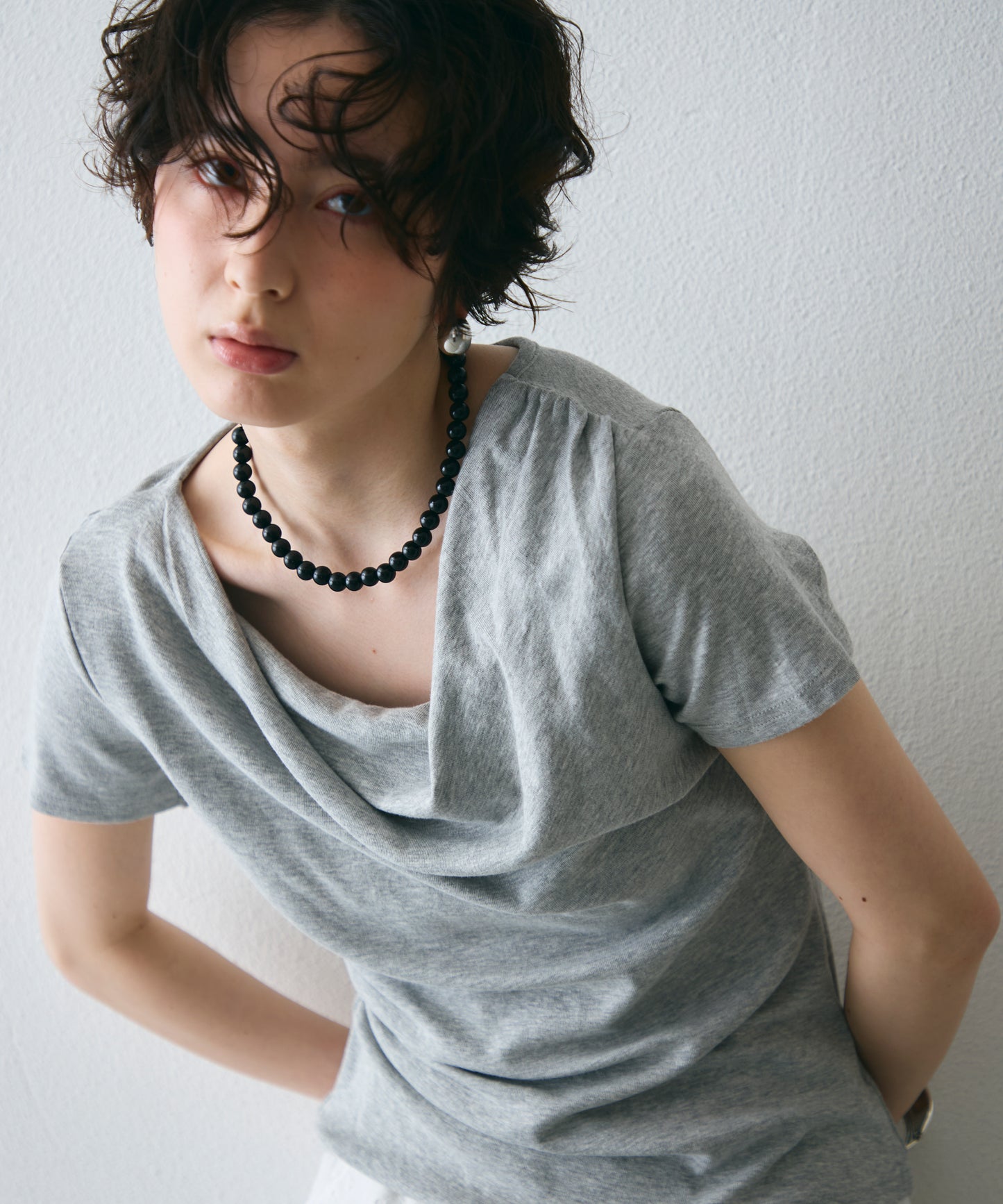 ドレープ半袖カットソー