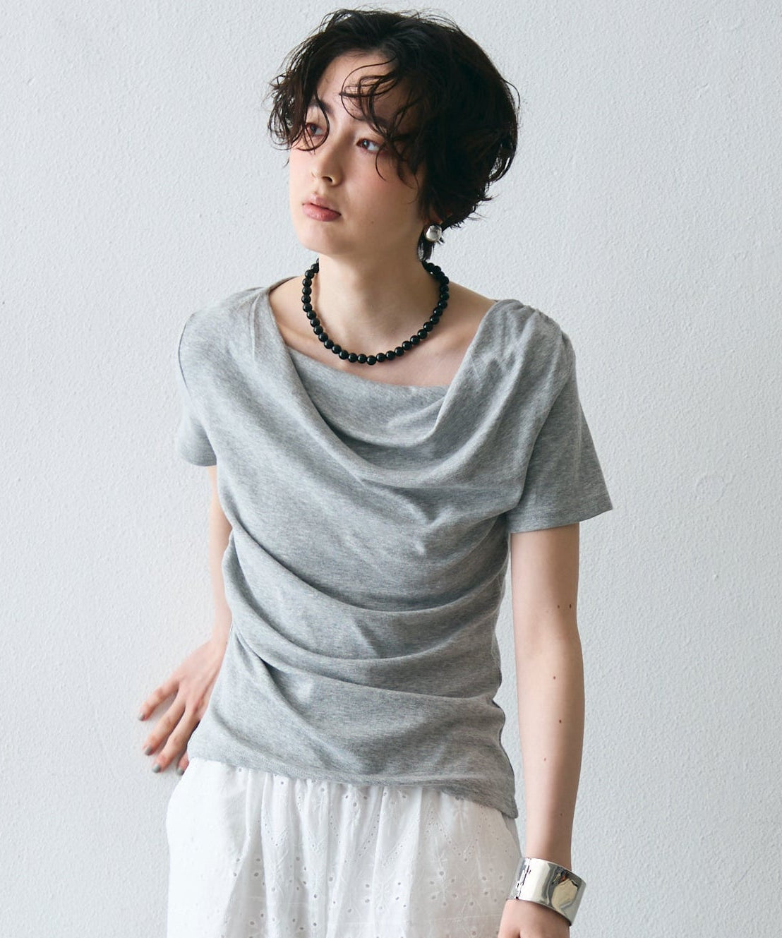 ドレープ半袖カットソー