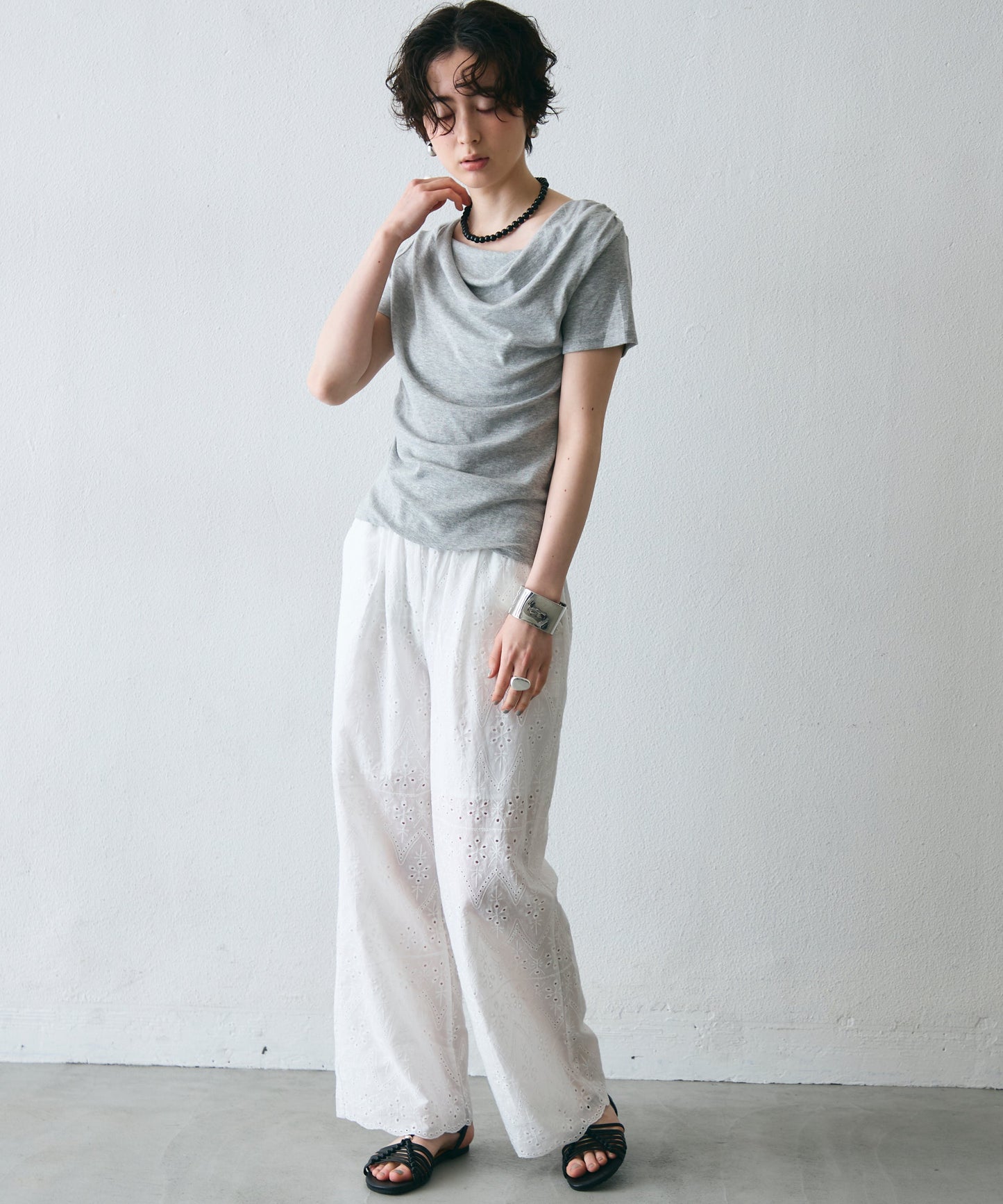 ドレープ半袖カットソー