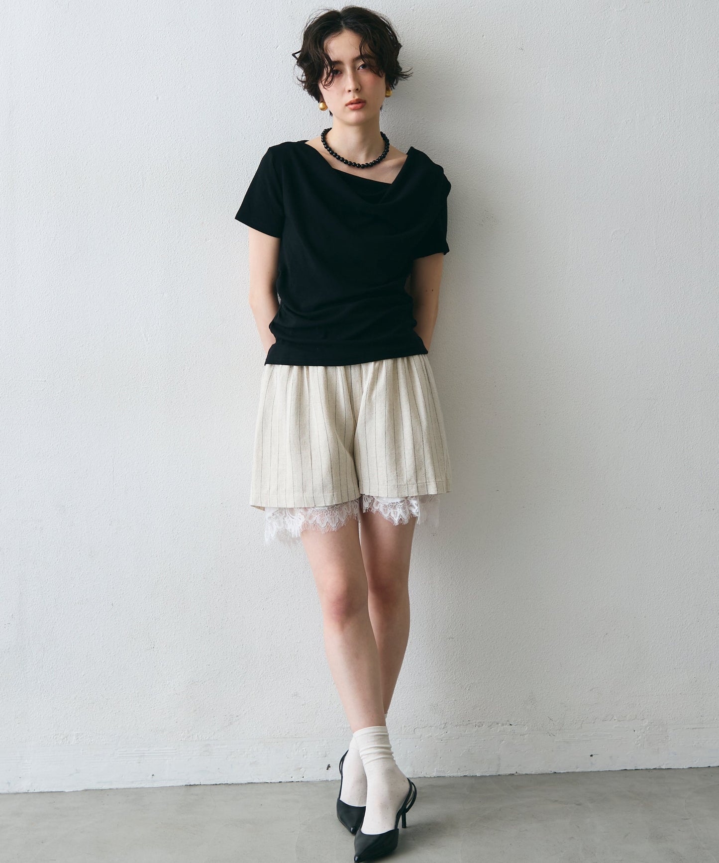 ドレープ半袖カットソー