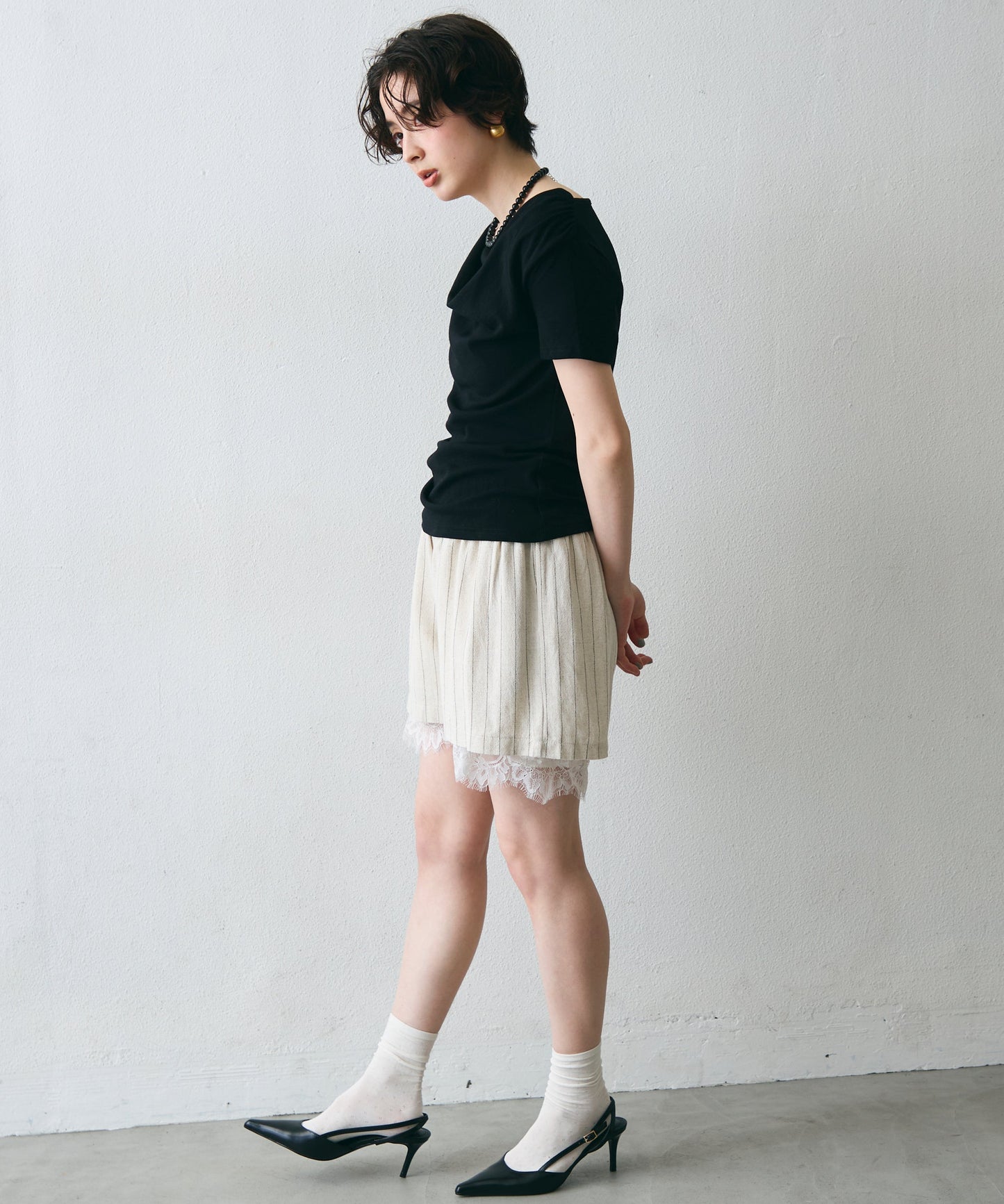 ドレープ半袖カットソー