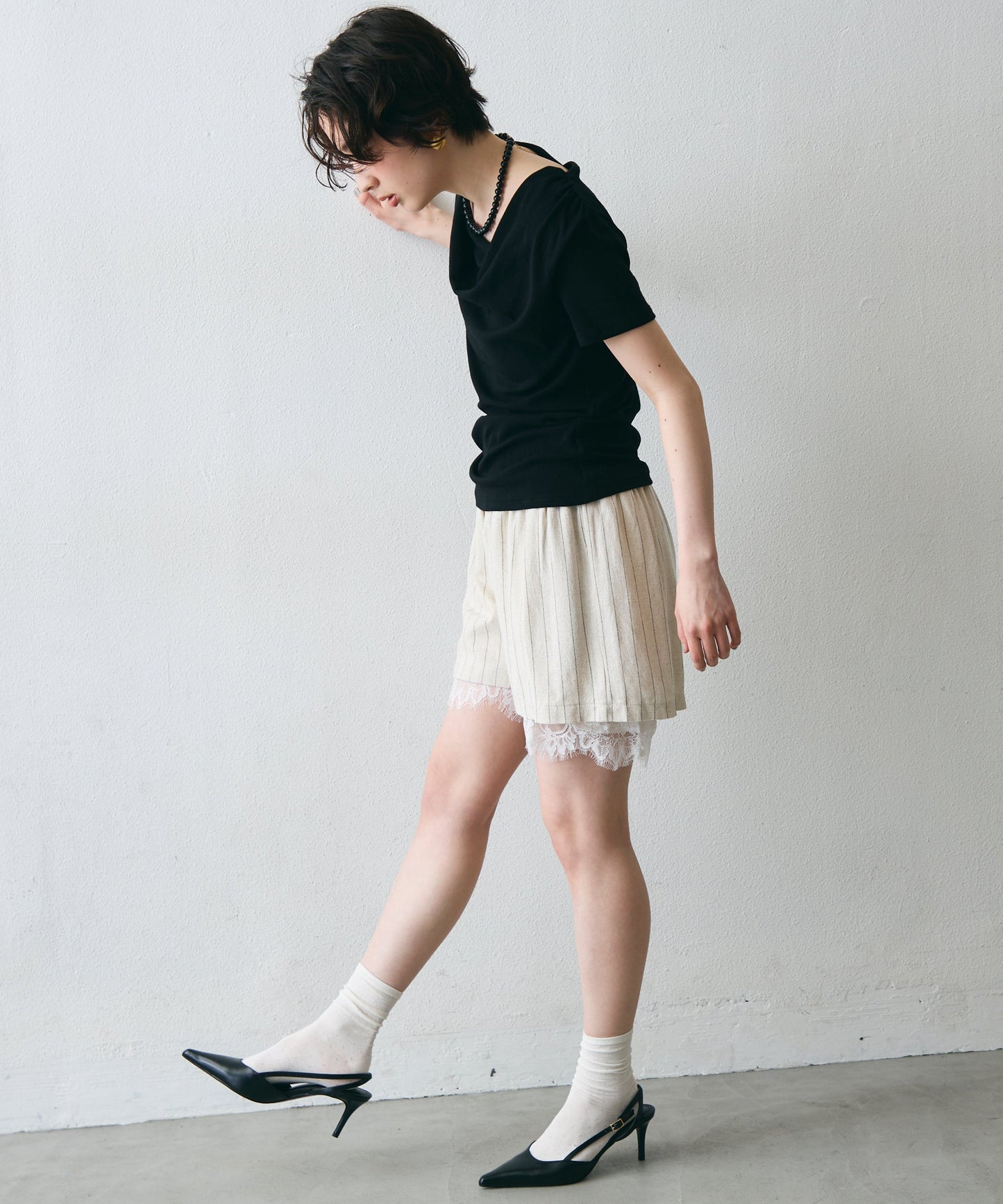 ドレープ半袖カットソー