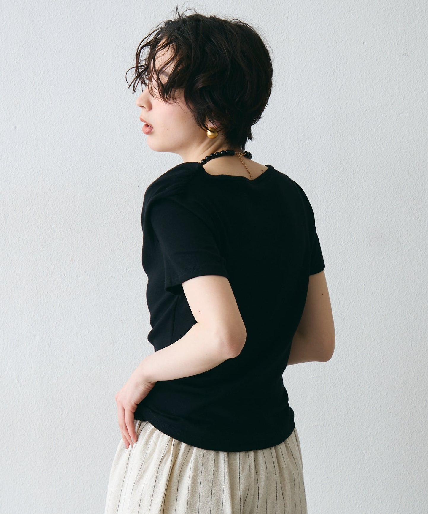 ドレープ半袖カットソー