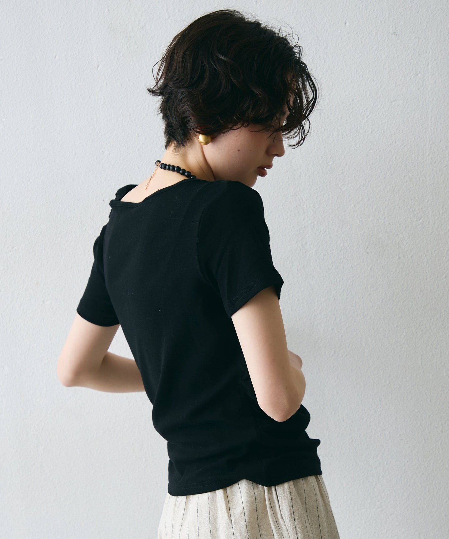 ドレープ半袖カットソー