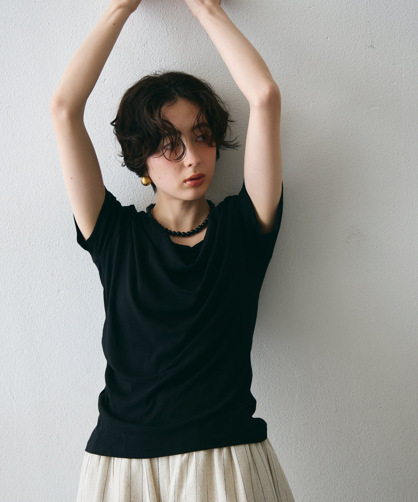 ドレープ半袖カットソー