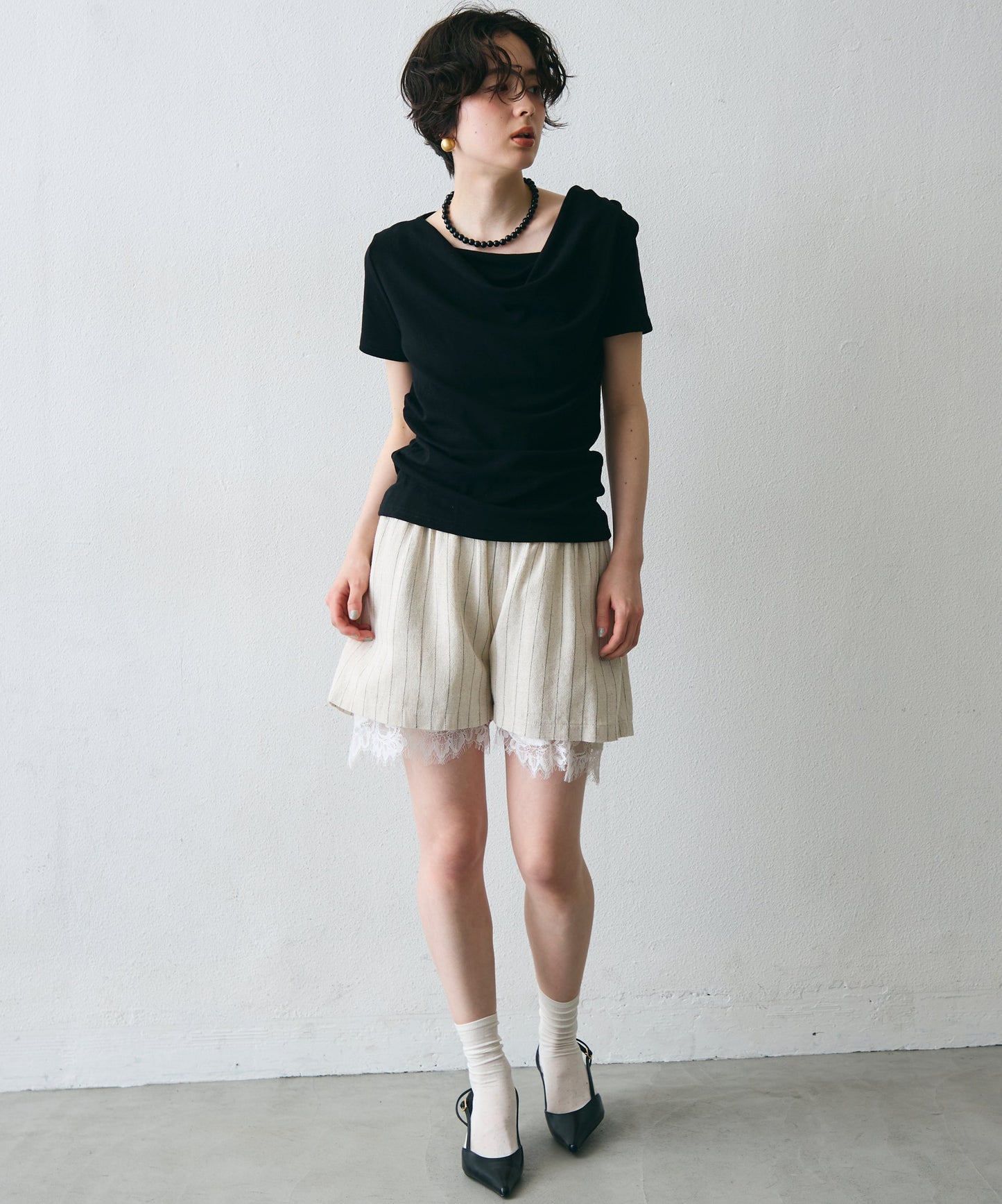 ドレープ半袖カットソー