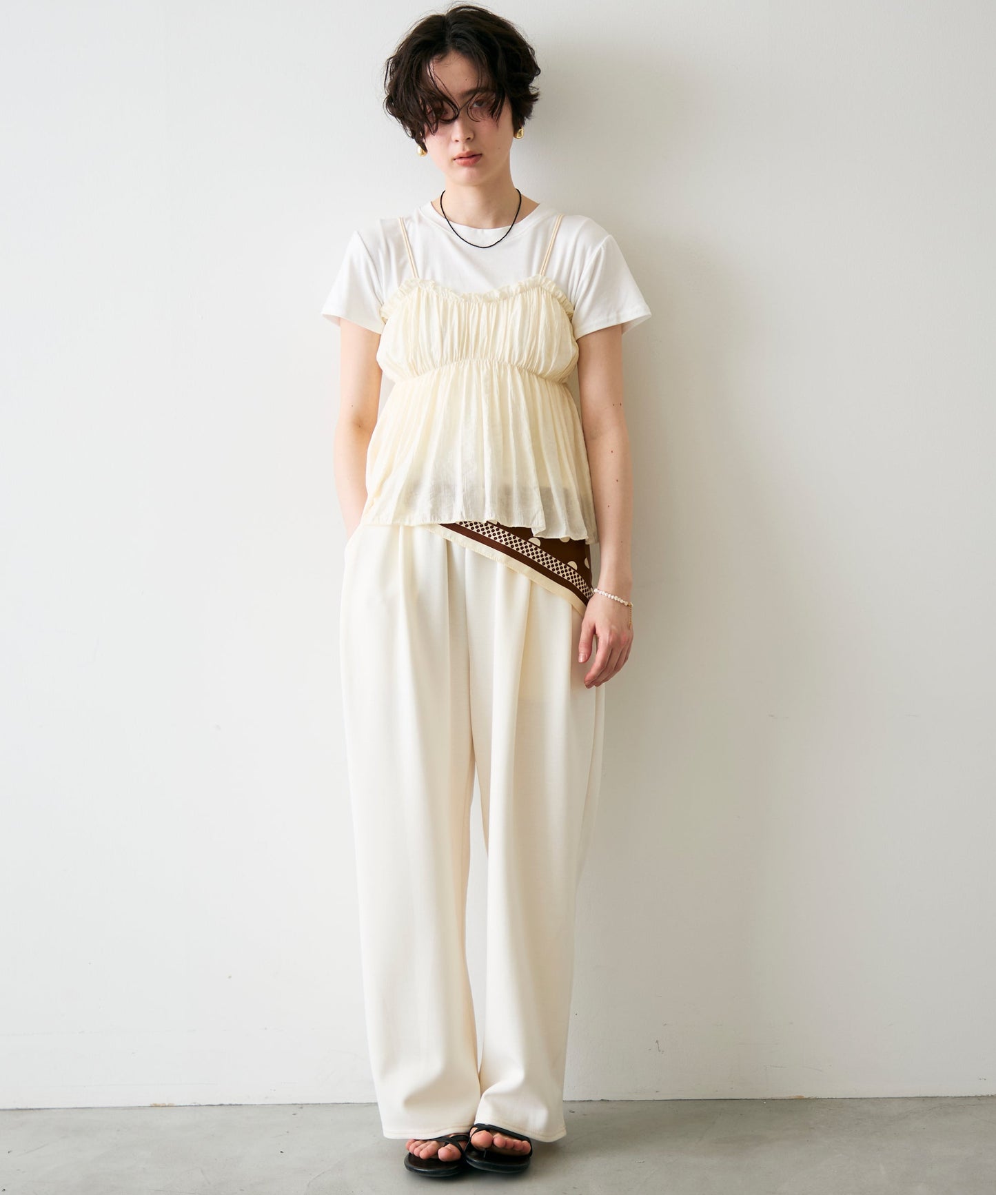 ギャザーキャミSET　Tシャツ