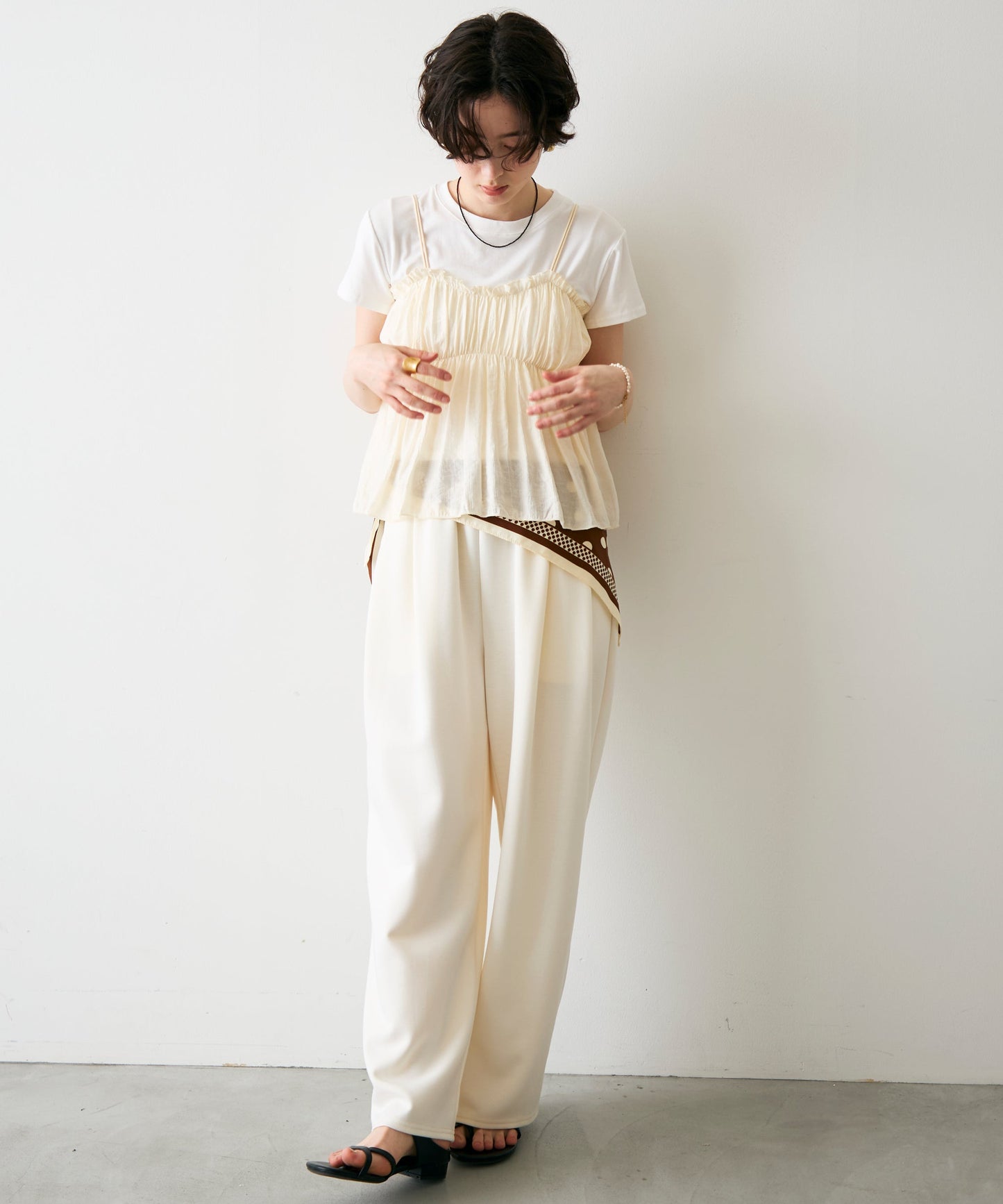 ギャザーキャミSET　Tシャツ