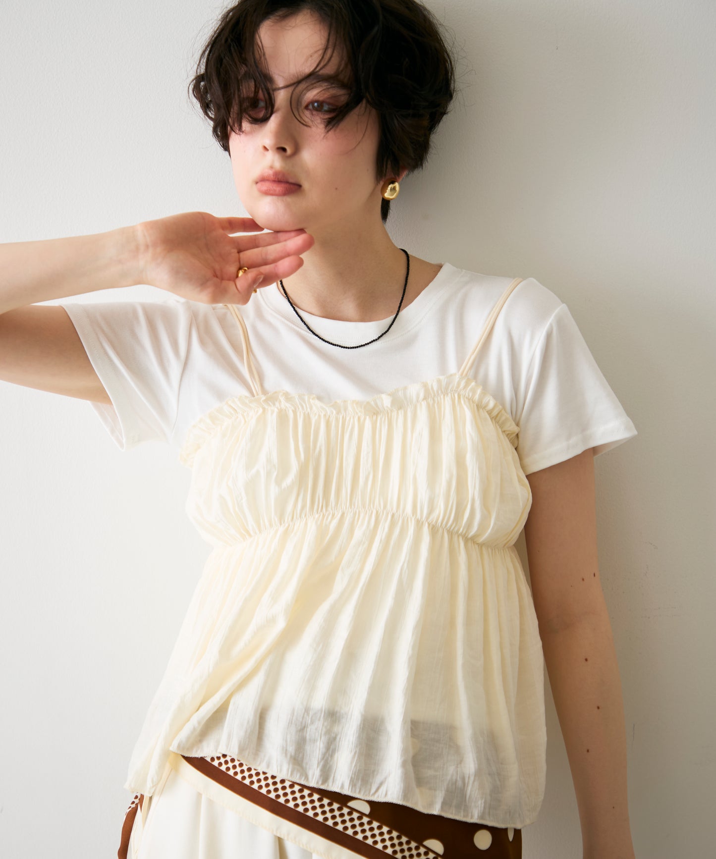 ギャザーキャミSET　Tシャツ