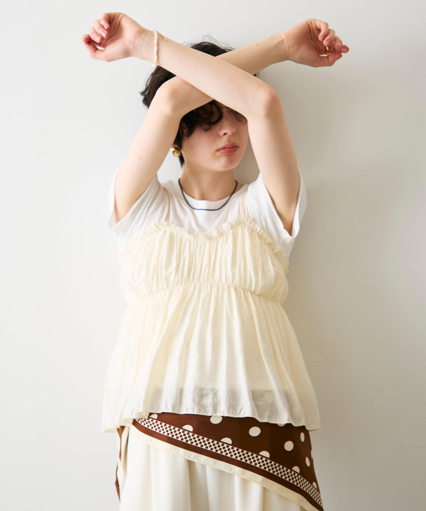 ギャザーキャミSET　Tシャツ